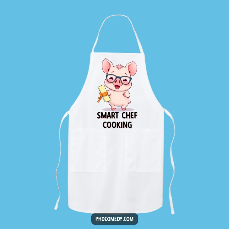 Funny Kawaii Piglet Chef Apron: Smart Cooking Humor, Practical Funny Gift