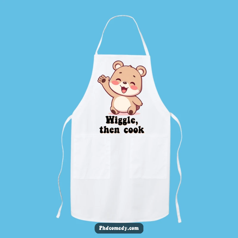 Funny Kawaii Bear Cub Apron: Kitchen Wiggles Humor, Practical Funny Gift