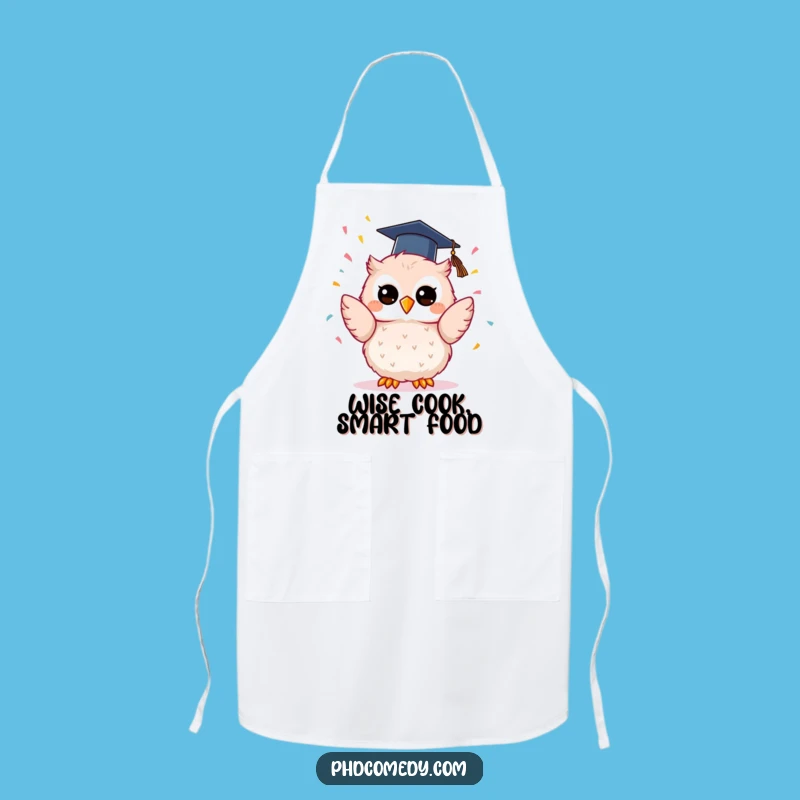 Funny Kawaii Owl Graduation Apron: Confetti Kitchen Fun, Practical Funny Gift