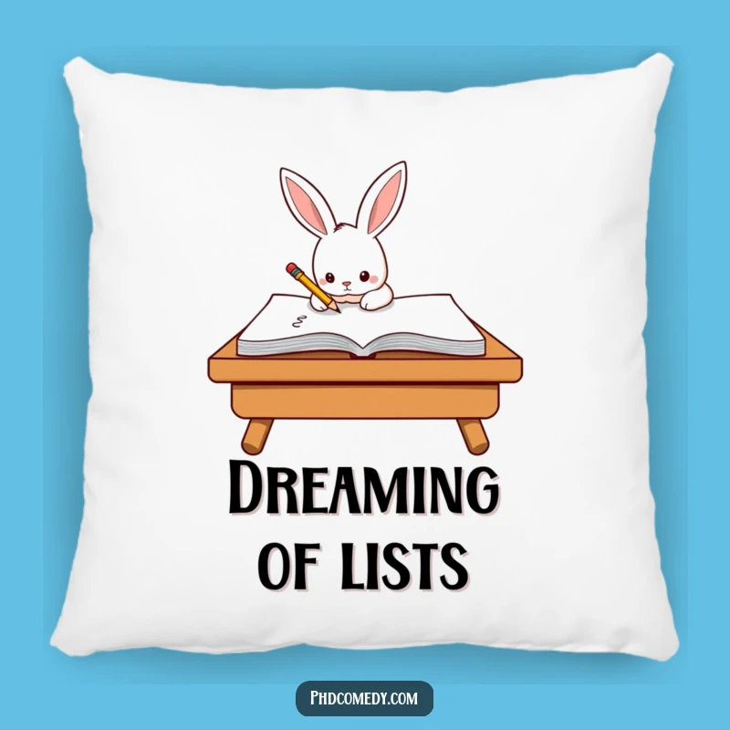 Cozy Funny Kawaii Rabbit Pillow: Writer's Muse Humor, Adorable Funny Gift