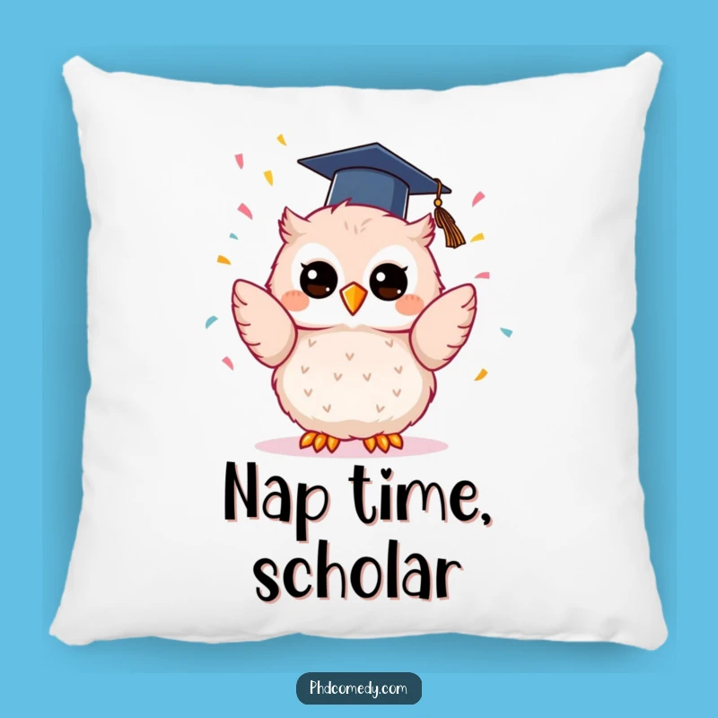 Comfy Funny Kawaii Owl Graduation Pillow: Confetti Toss Hugs, Cozy Funny Gift
