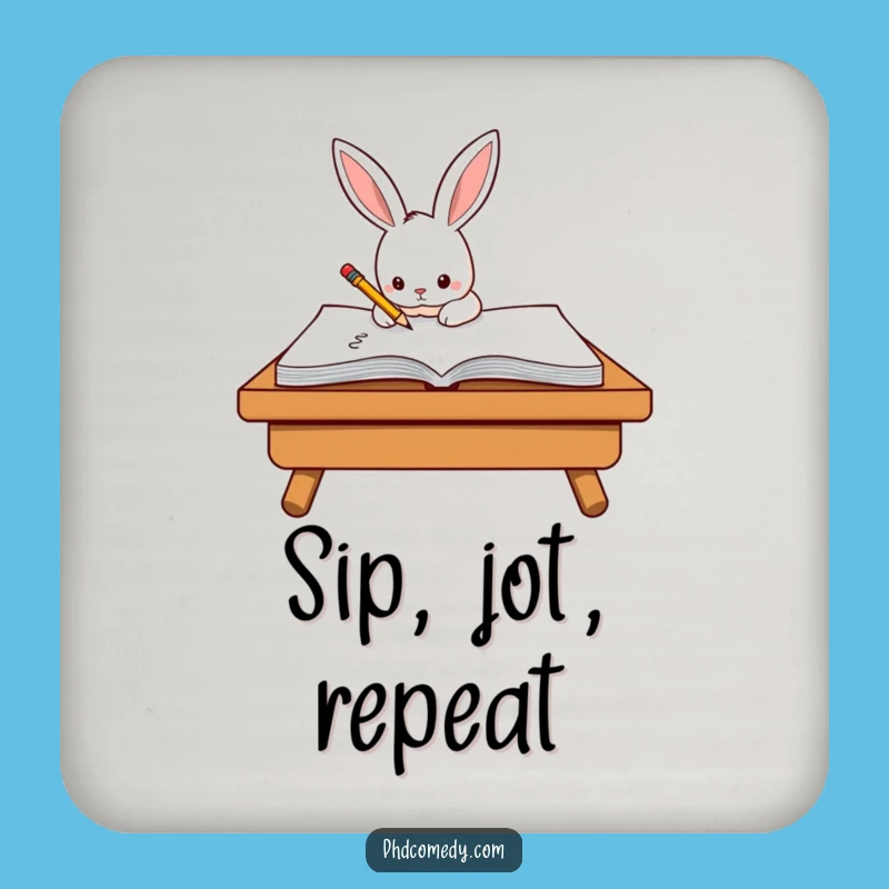 Funny Kawaii Rabbit Coaster: Writing Protection Humor, Chic Funny Gift