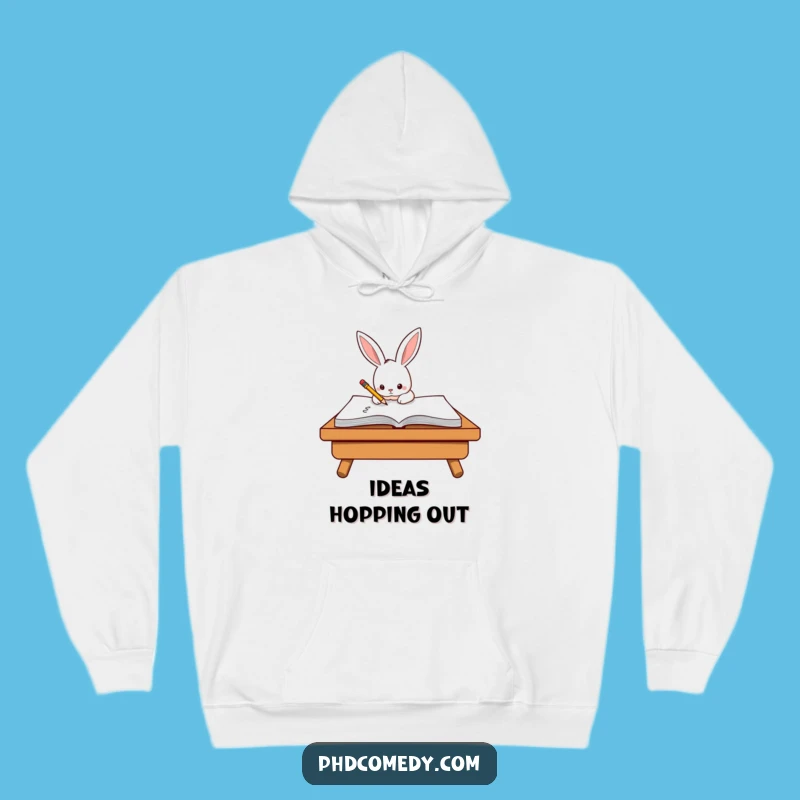 Cozy Funny Kawaii Rabbit Hoodie: Writer's Block Buster Humor, Best Funny Gift