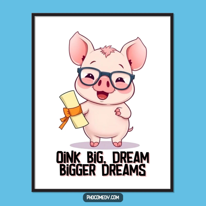 Free Printable Wall Art: Giggling Piglet Diploma Pride, Funny Downloadable Decor