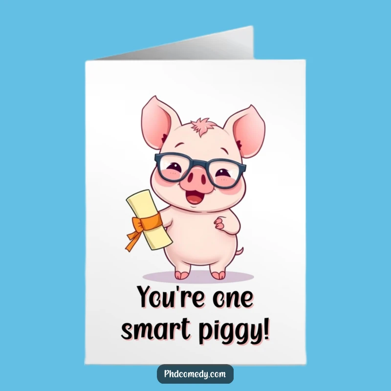 Free Printable Congrats Card: Piglet's Proud Diploma, Funny Downloadable Gift