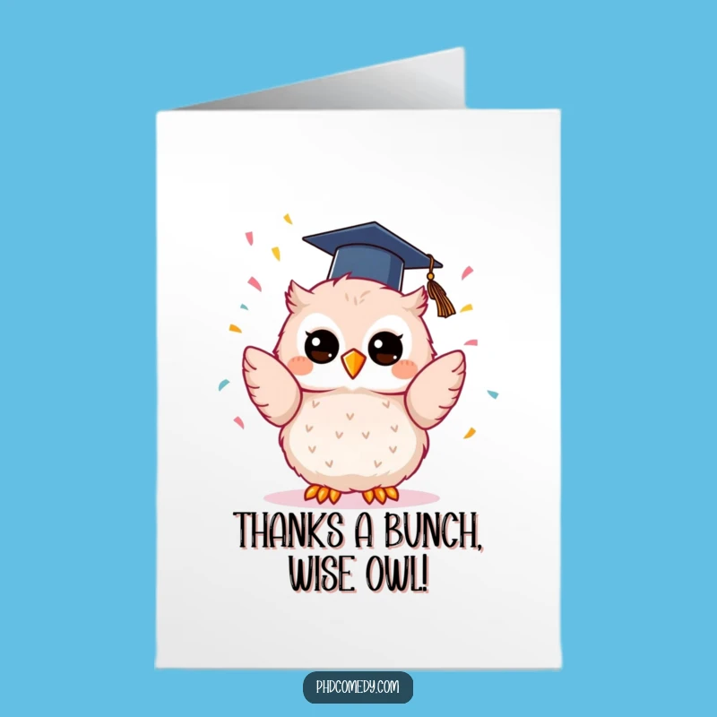 Free Printable Thank You Card: Kawaii Grateful Owl, Funny Downloadable Gift