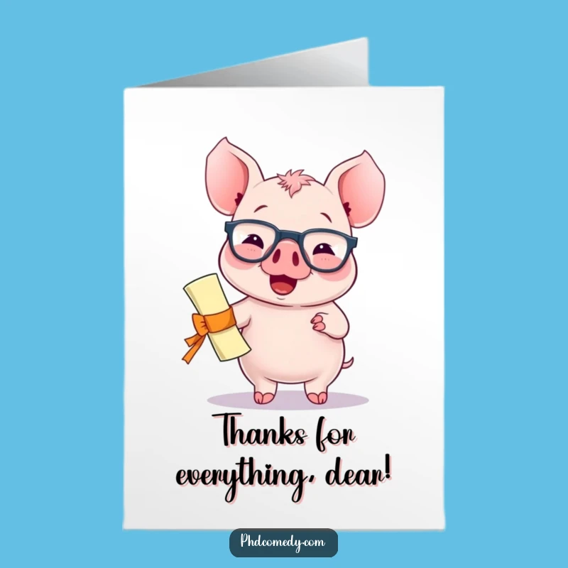 Free Printable Thank You Card: Piglet's Smart Thanks, Funny Downloadable Gift